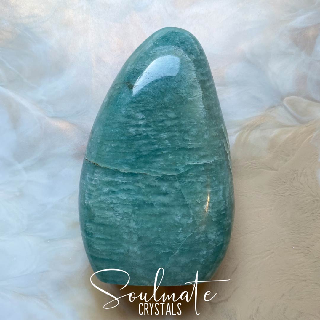 Soulmate Crystals Amazonite Polished Crystal Freeform, Teal Blue Crystal for Hope, Tranquility