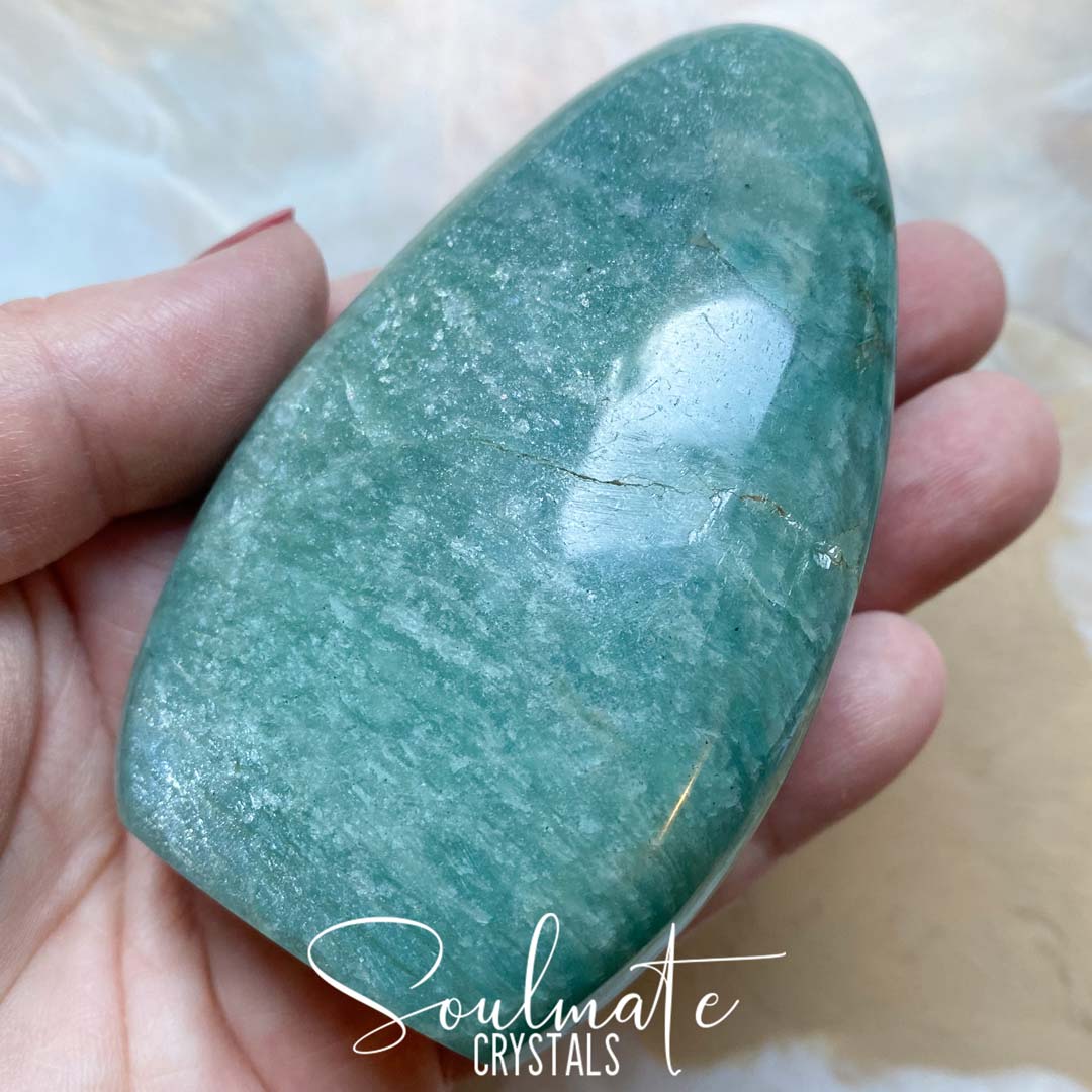 Soulmate Crystals Amazonite Polished Crystal Freeform, Teal Blue Crystal for Hope, Tranquility