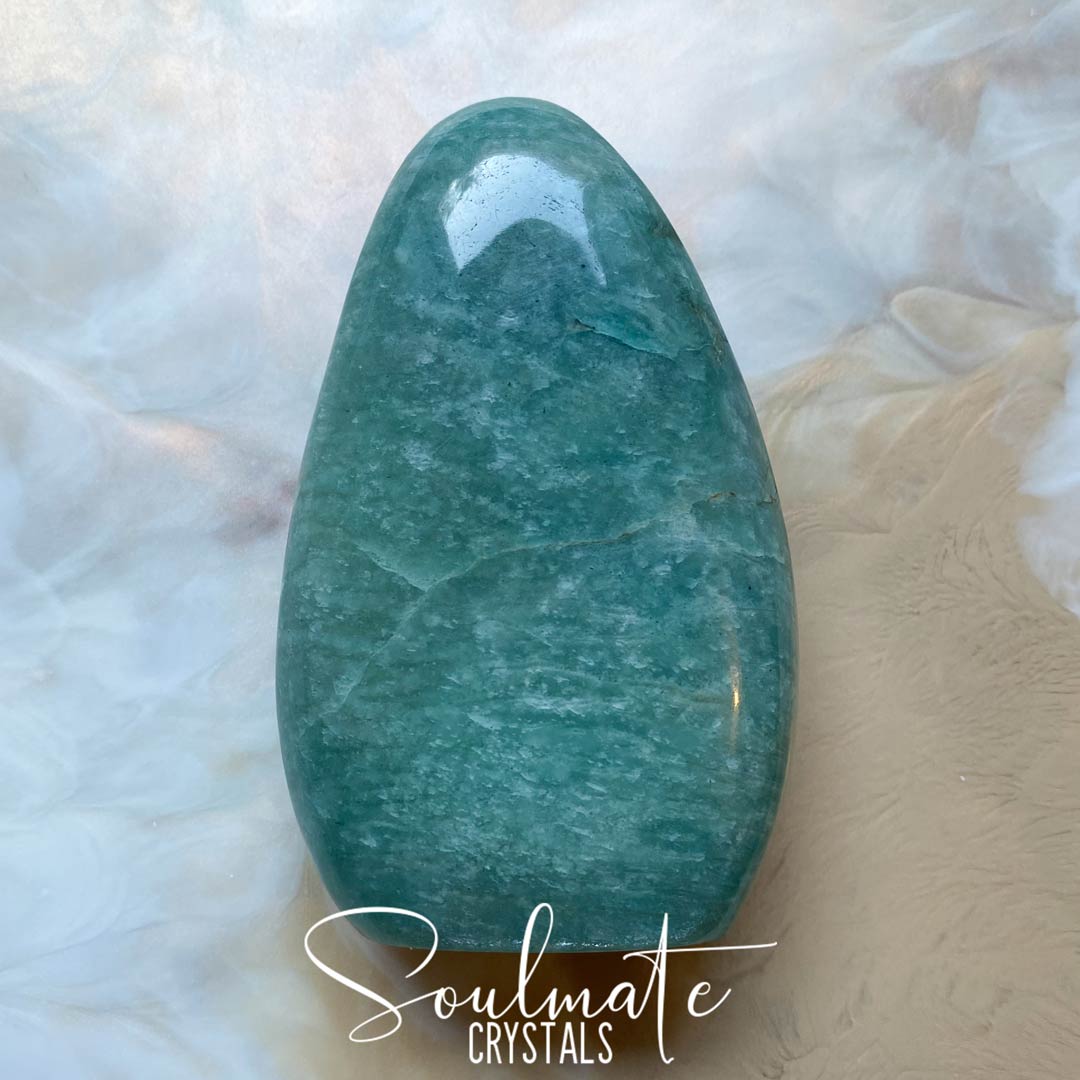 Soulmate Crystals Amazonite Polished Crystal Freeform, Teal Blue Crystal for Hope, Tranquility
