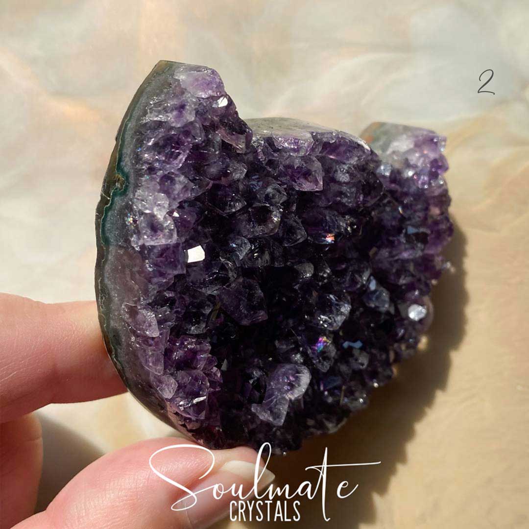 Soulmate Crystals Amethyst Raw Natural Crystal Kitty Cat, Purple Crystal Cat Head for Calm, Serenity and Reduce Anxiety