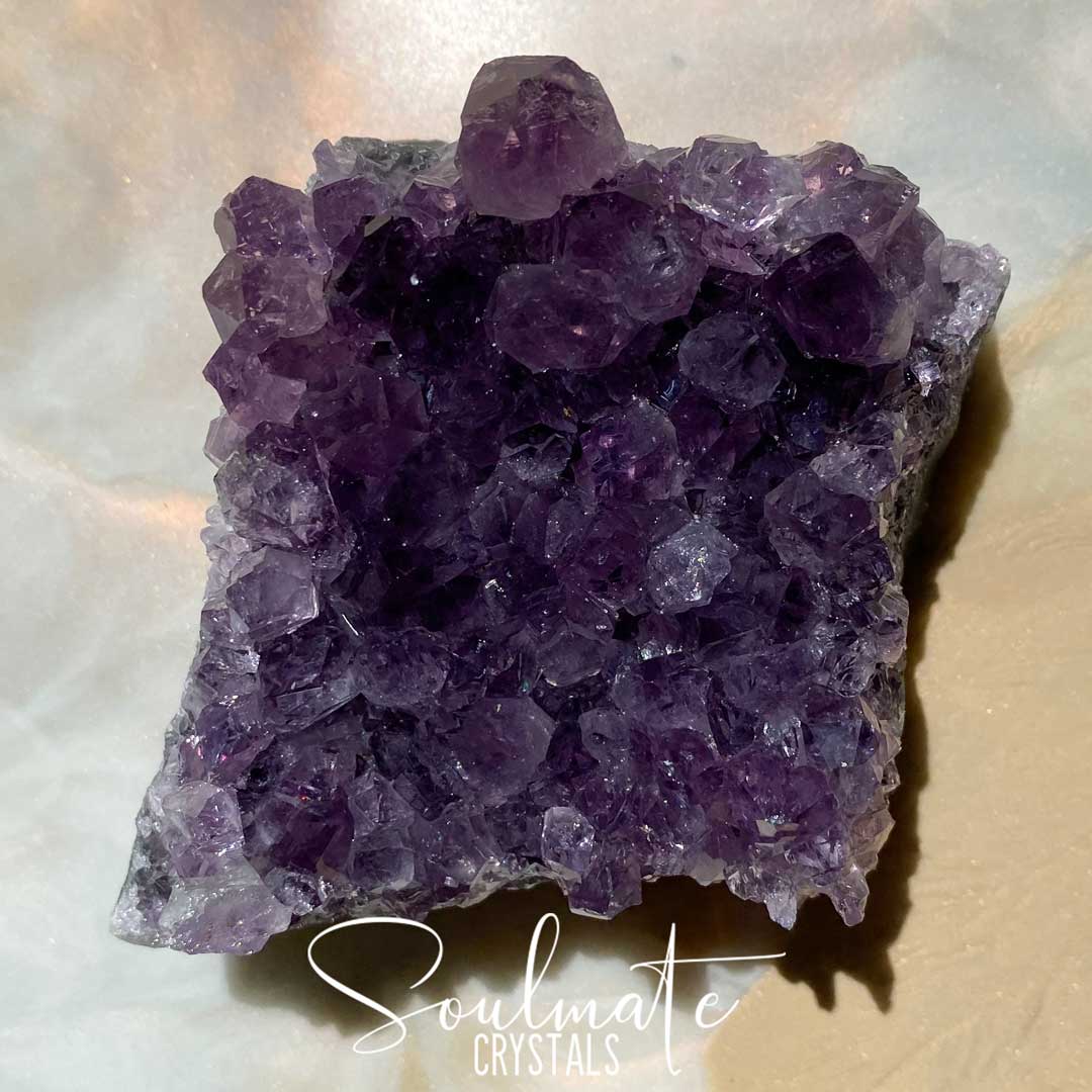 Soulmate Crystals Amethyst Raw Natural Cluster, Purple Crystal Cluster for Calm, Serenity and Reduce Anxiety, Brazil, Extra Quality Grade