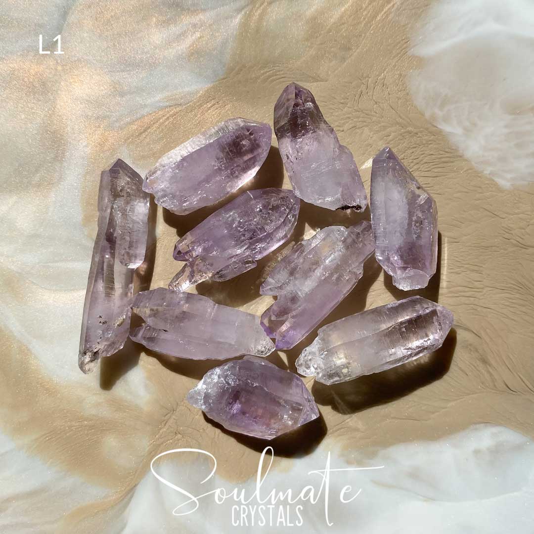 Soulmate Crystals Amethyst Vera Cruz Raw Natural Crystal Point, Lilac Crystal for High Vibration Spiritual Development, Deeper Wisdom, Soul Alignment, Conscious Living, Vera Cruz Amethyst, Small Purple Crystal Point, Inner Knowing.