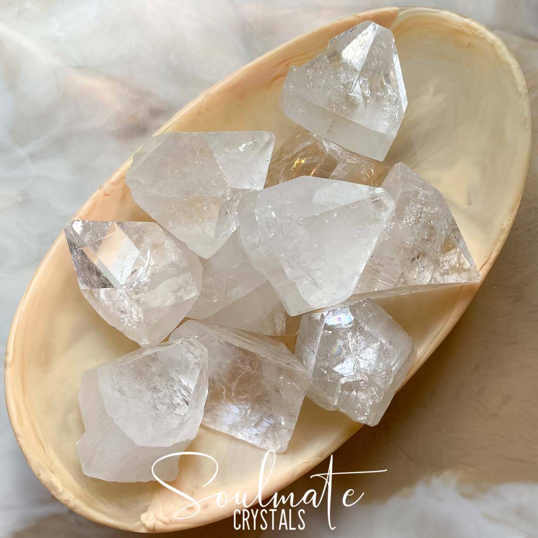 Soulmate Crystals Diamond Apophyllite Raw Mini Pyramid Tip, Clear Crystal for Cleansing, Serenity and Light
