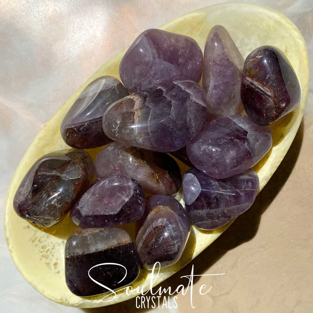 Soulmate Crystals Auralite-23 Tumbled Stone, Natural Combination Mineral Purple Crystal for Potent Transformation.