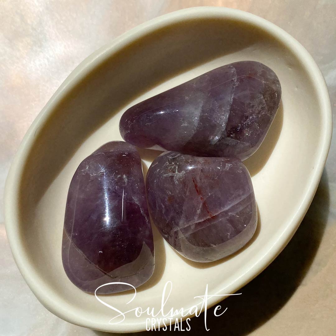 Soulmate Crystals Auralite-23 Tumbled Stone, Natural Combination Mineral Purple Crystal for Potent Transformation.