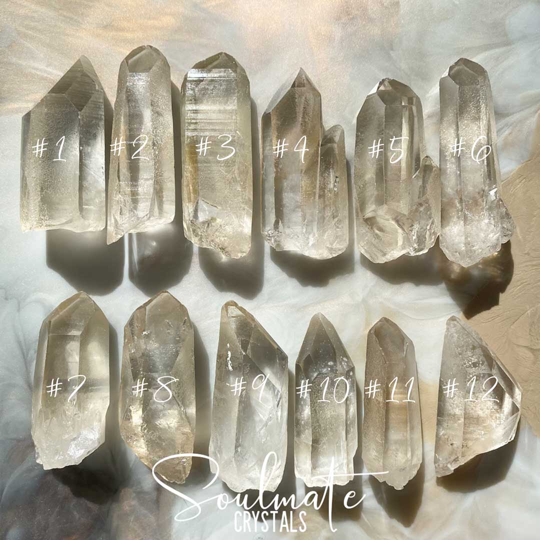 Soulmate Crystals Citrine Diamantina Raw Natural Crystal Point, Rough, Unpolished Light Golden Citrine Crystal for Manifestation, Happiness, Joy, Abundance.