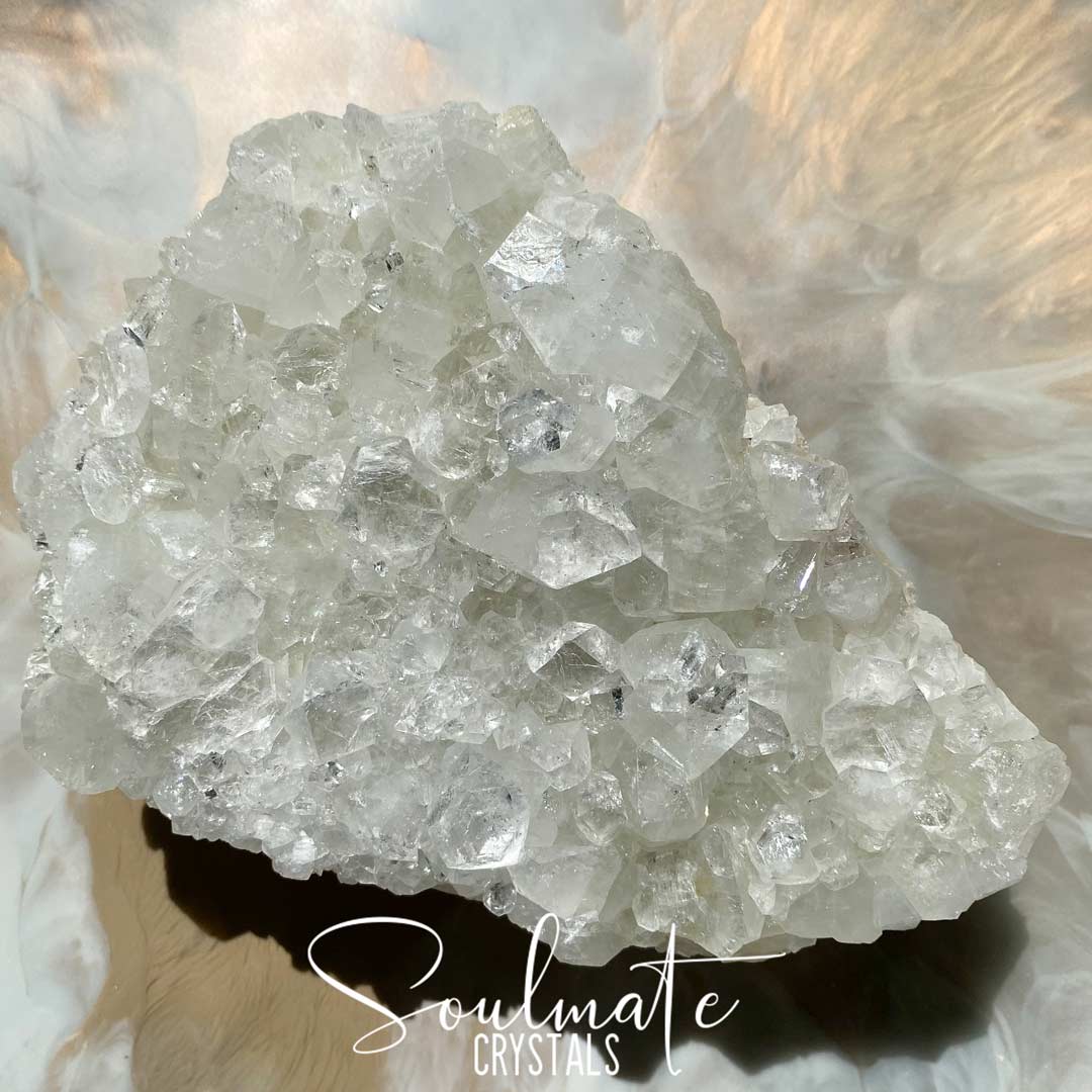 Soulmate Crystals Zeolite Diamond Apophyllite Raw Mineral Specimen First Quality, Clear Crystal for Cleansing, Serenity and Light