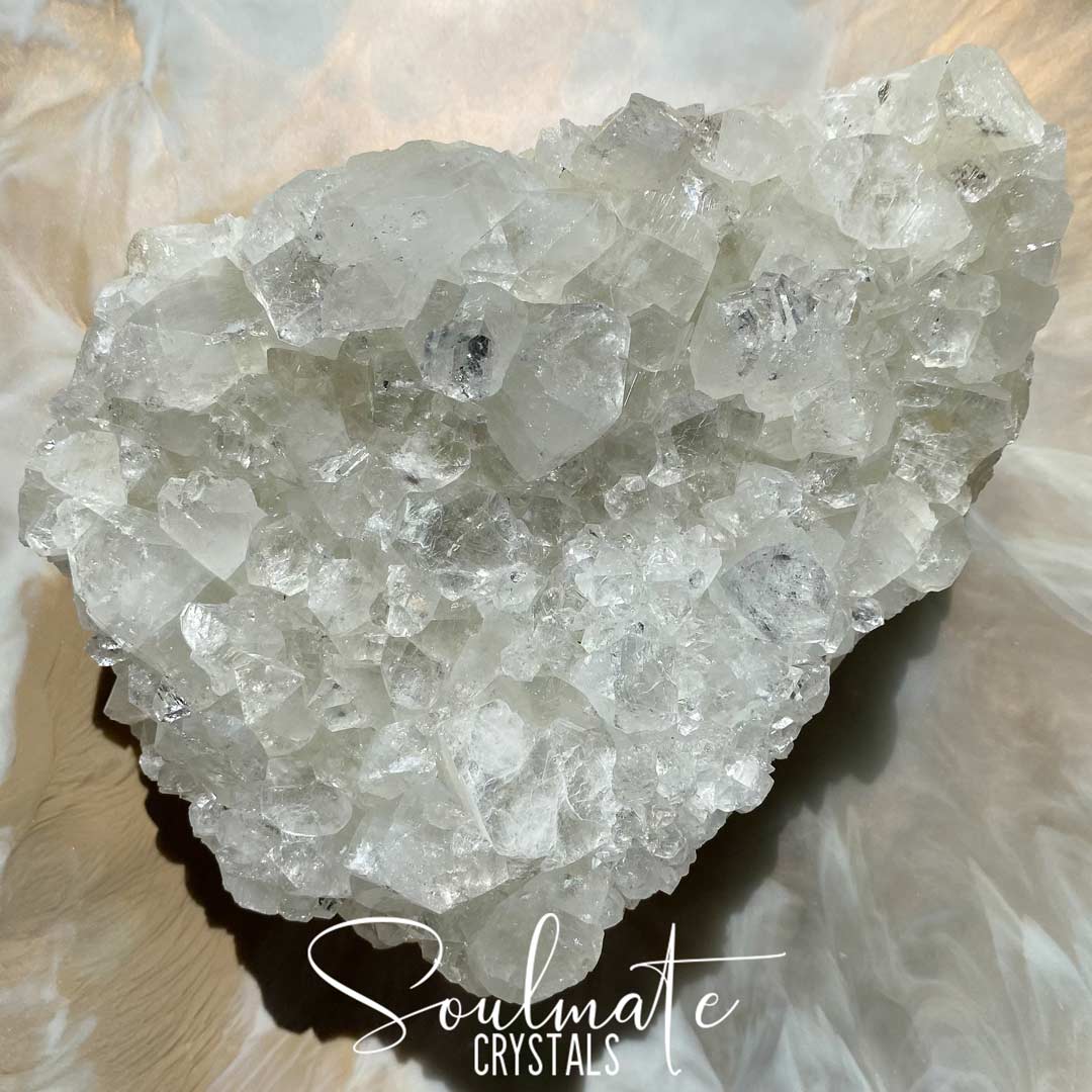Soulmate Crystals Zeolite Diamond Apophyllite Raw Mineral Specimen First Quality, Clear Crystal for Cleansing, Serenity and Light