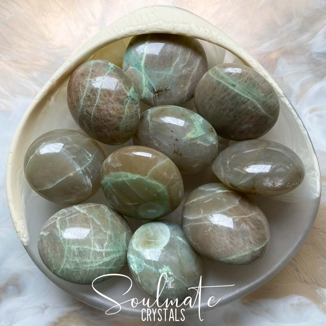 Soulmate Crystals Garnierite Polished Crystal Pebble. Neutral Green Crystal for Seeking Truth, Prosperity, Manifestation, Self-Love.