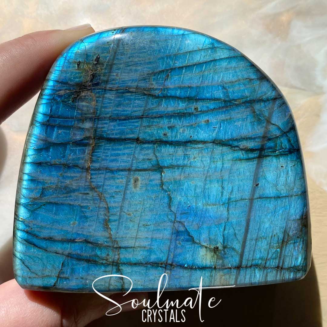 Soulmate Crystals Labradorite Polished Freeform Small XQ, Blue Flashy Crystal, Extra Quality Grade Mineral Specimen