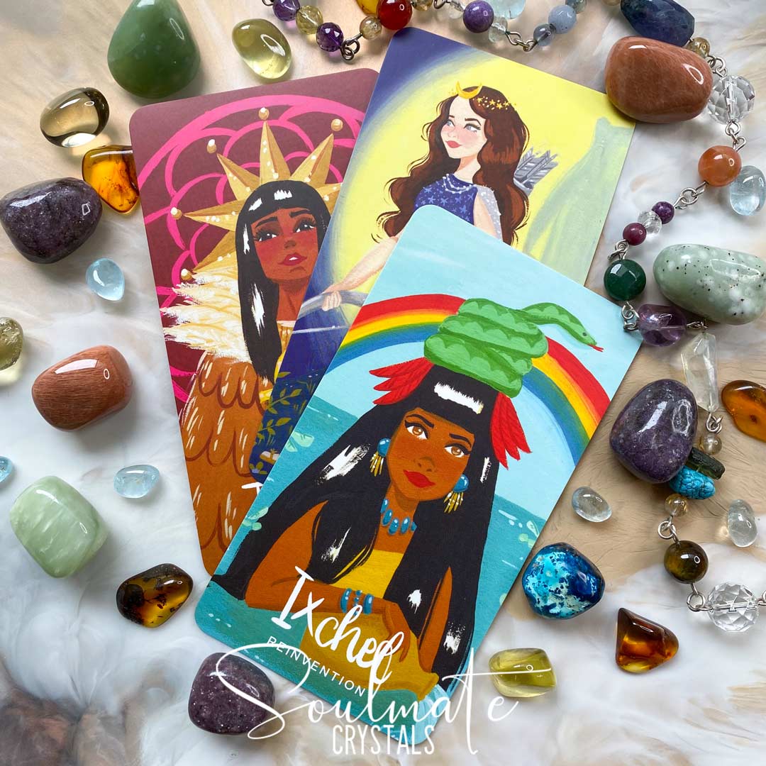 Soulmate Crystals Legendary Ladies Goddess Deck Ann Shen, Boxed Set Illustrated Oracle Cards, Goddesses, Female Deities for Divination