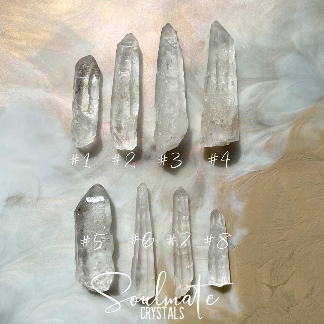 Soulmate Crystals Lemurian Seed Quartz Raw Natural Crystal Point, Clear Crystal Point for Ancient Wisdom, Activation, Spirituality, Meditation, Energy Tool.
