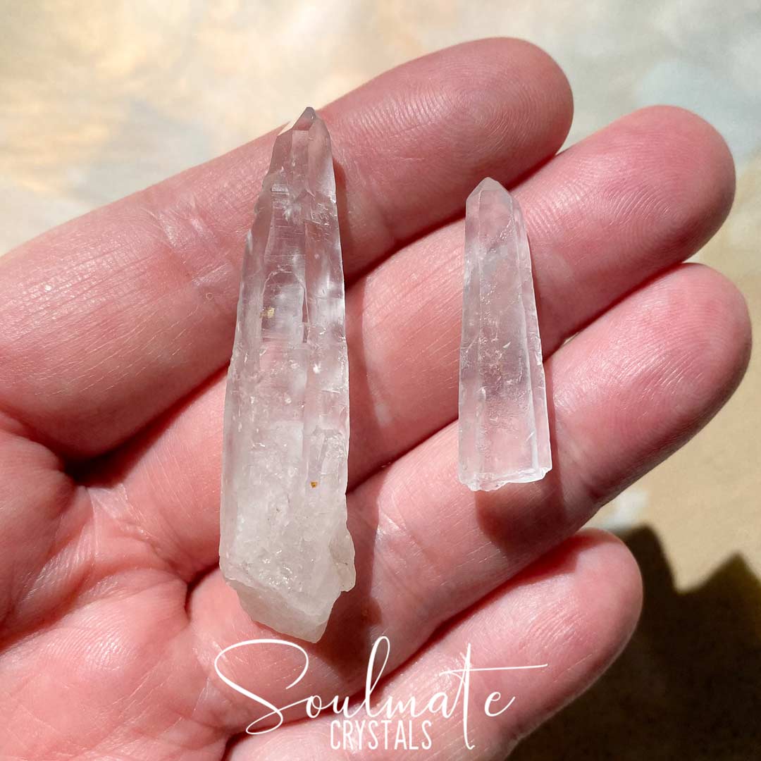 Soulmate Crystals Lemurian Seed Quartz Raw Natural Crystal Point, Clear Crystal Point for Ancient Wisdom, Activation, Spirituality, Meditation, Energy Tool.