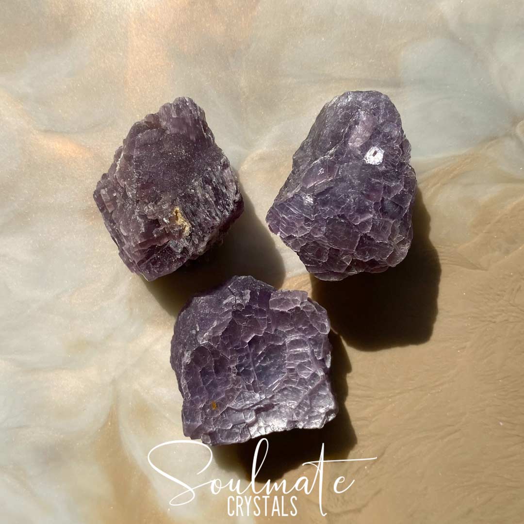 Soulmate Crystals Lepidolite Raw Natural Stone, Lavender, Lilac or Purple Crystal for Balance