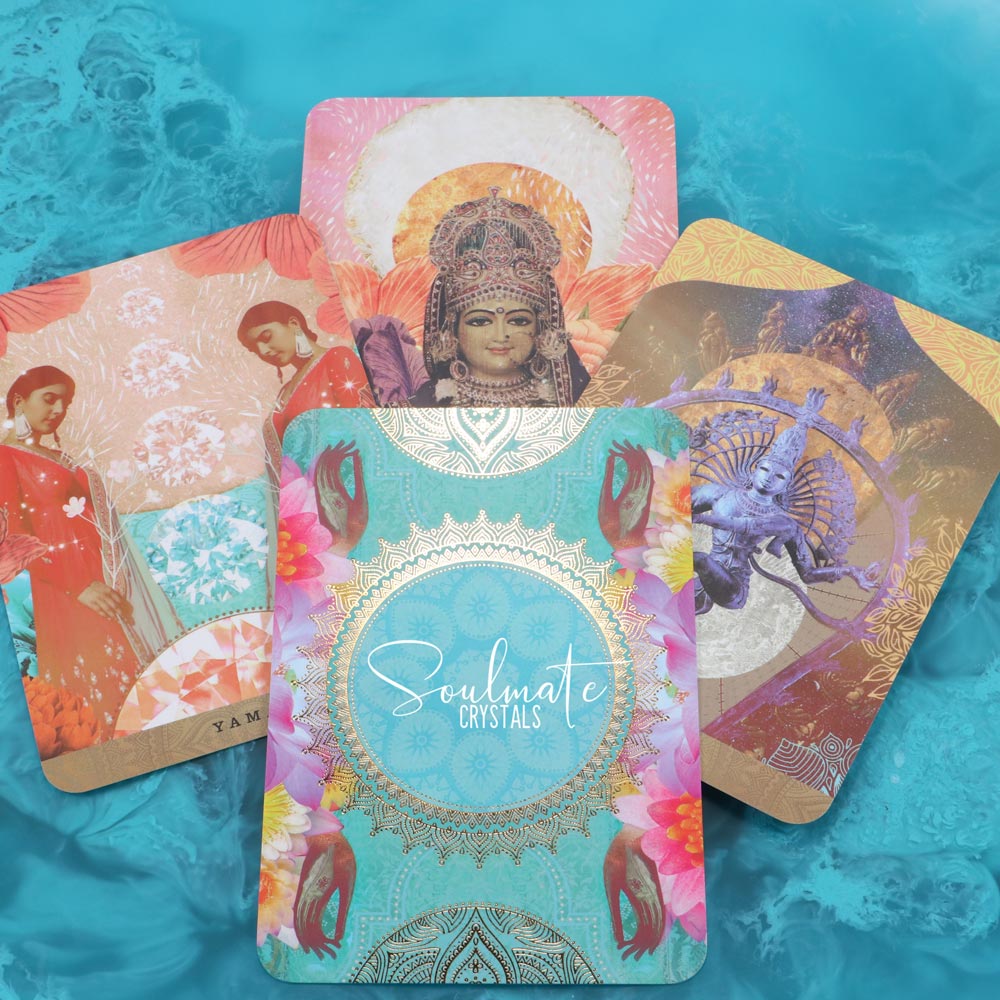 Soulmate Crystals A Yogic Path Oracle Card Deck Keepsake Edition Sahara Rose, Colour Printed Oracle Card Deck for Divination