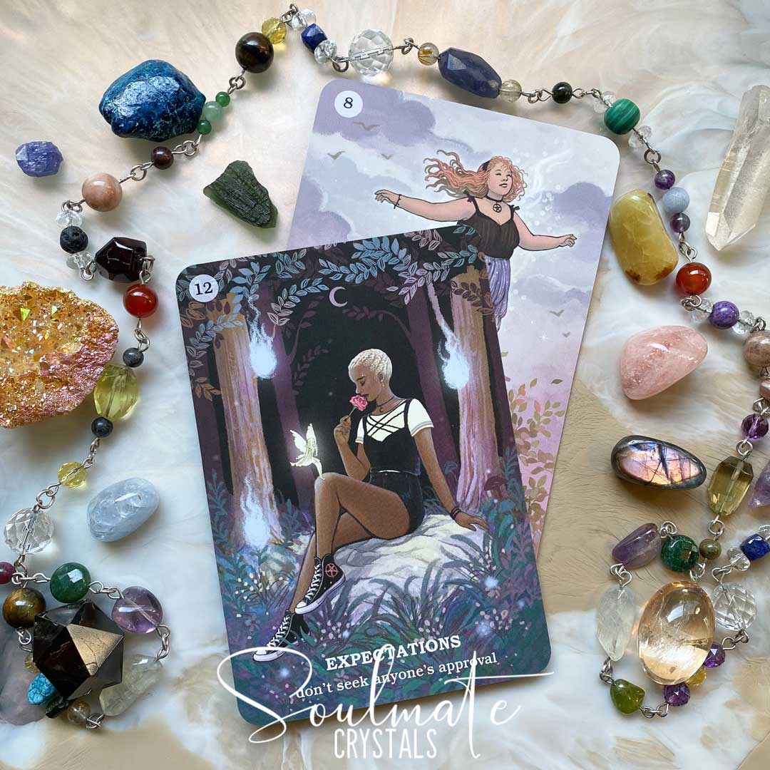 Soulmate Crystals Believe in Your Own Magic Oracle Deck, Oracle Card Deck, Oracle Cards for Divination, Author Amanda Lovelace