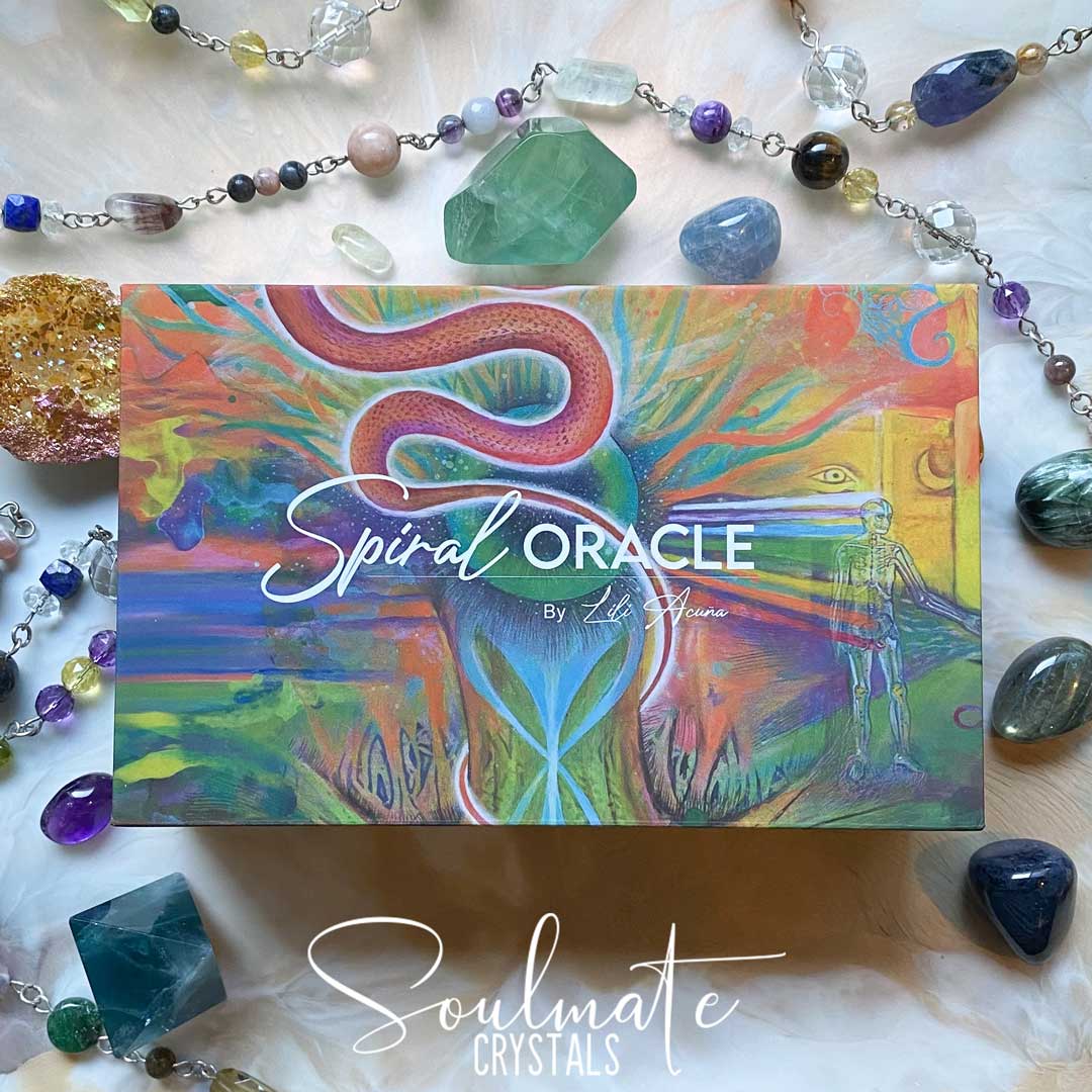 Soulmate Crystals Spiral Oracle Lili Acuña, Oracle Card Deck, Guidebook for Intuition, Guidance, Divination