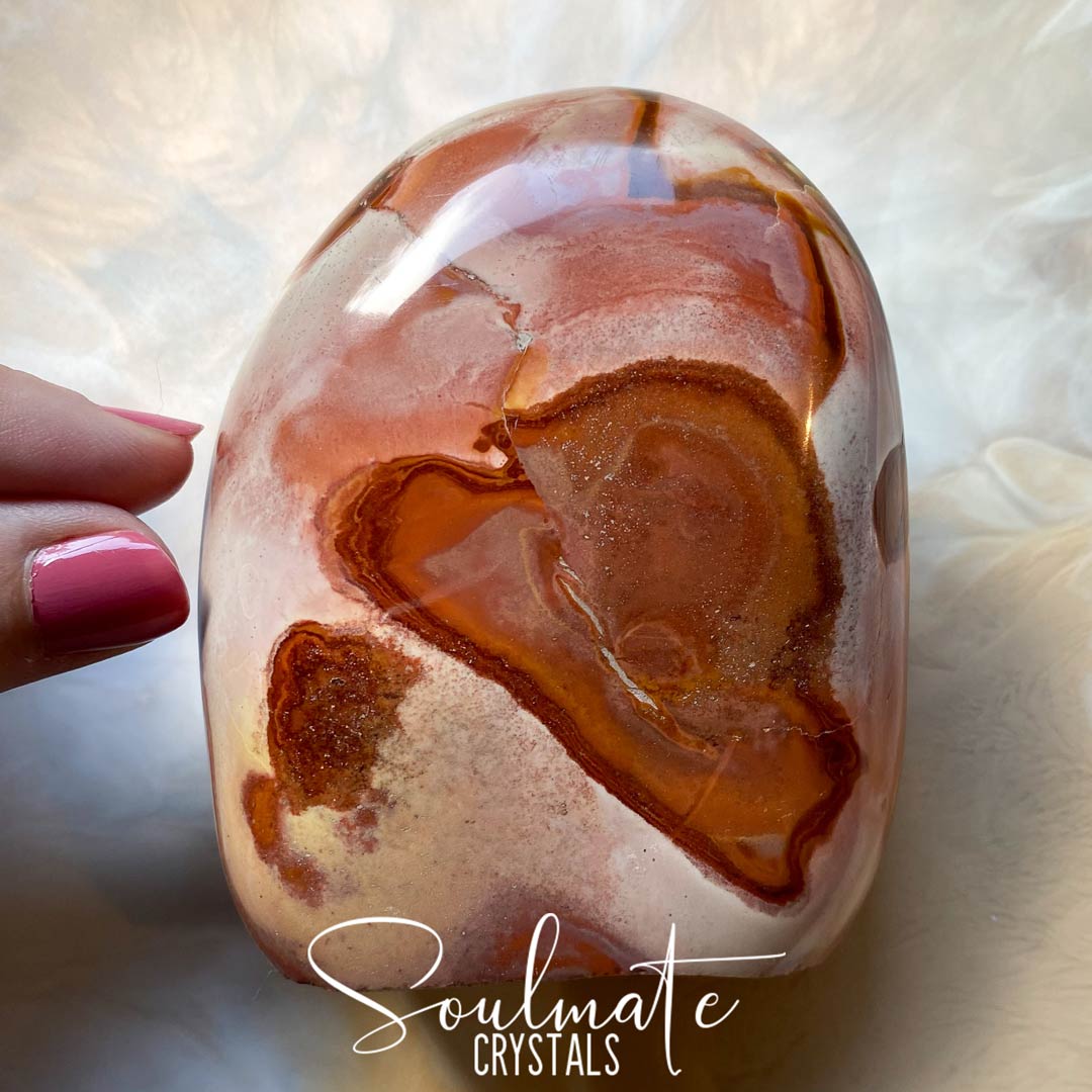 Soulmate Crystals Polychrome Desert Jasper, Pink, Multicoloured Earth-Toned Crystal for Earthy, Supportive, Stabilising, Belonging.