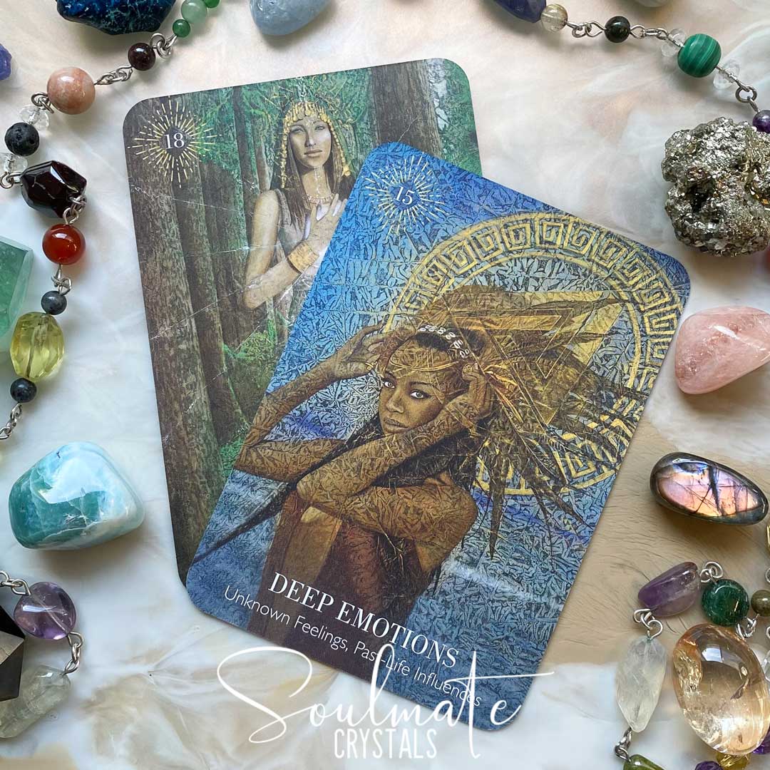 Soulmate Crystals Oracle Card Deck, Priestess of Light Oracle Sandra-Anne Taylor, Kimberly Webber, Printed Oracle Card Deck for Divination, Wisdom, Guidance, Sacred Ritual.