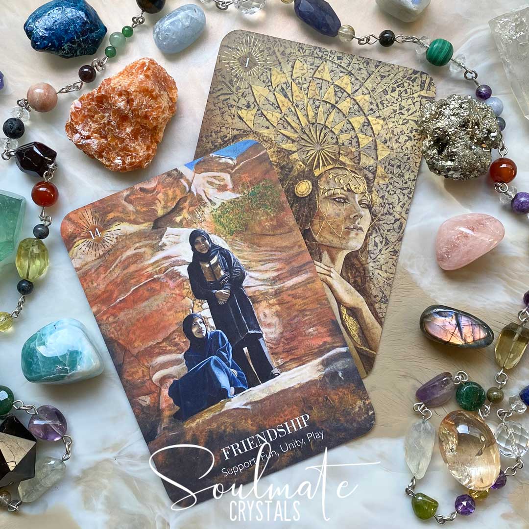 Soulmate Crystals Oracle Card Deck, Priestess of Light Oracle Sandra-Anne Taylor, Kimberly Webber, Printed Oracle Card Deck for Divination, Wisdom, Guidance, Sacred Ritual.