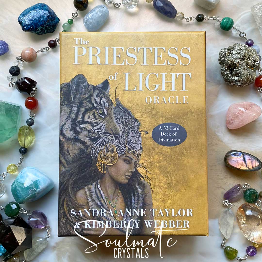Soulmate Crystals Oracle Card Deck, Priestess of Light Oracle Sandra-Anne Taylor, Kimberly Webber, Printed Oracle Card Deck for Divination, Wisdom, Guidance, Sacred Ritual.