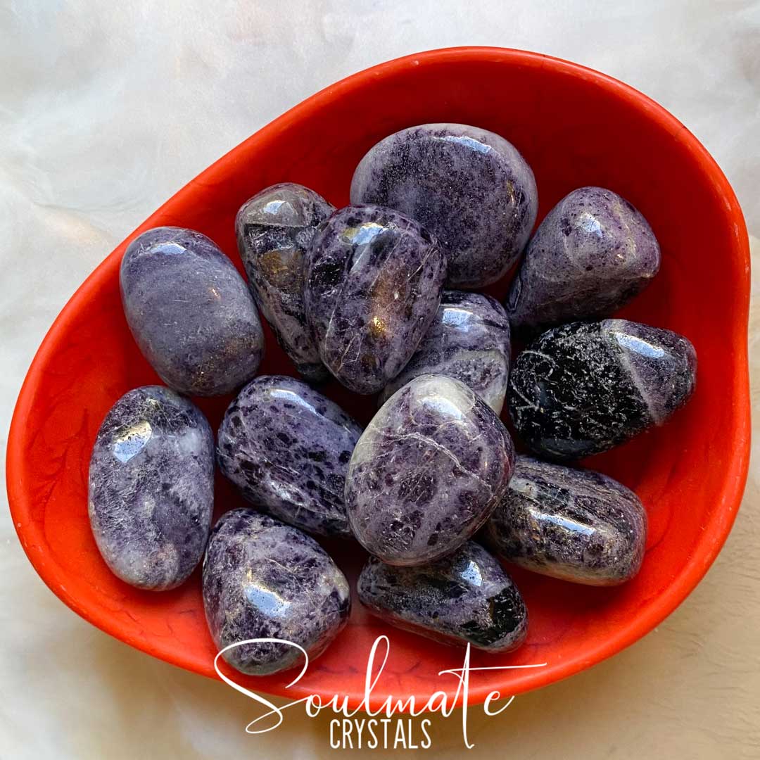Soulmate Crystals Purple Flower Jasper Tumbled Stone, Lilac Purple Crystal for Fostering Serenity, Wholeness, Self-love, Nurturing, Protection, Grounding, Spiritual Awareness.