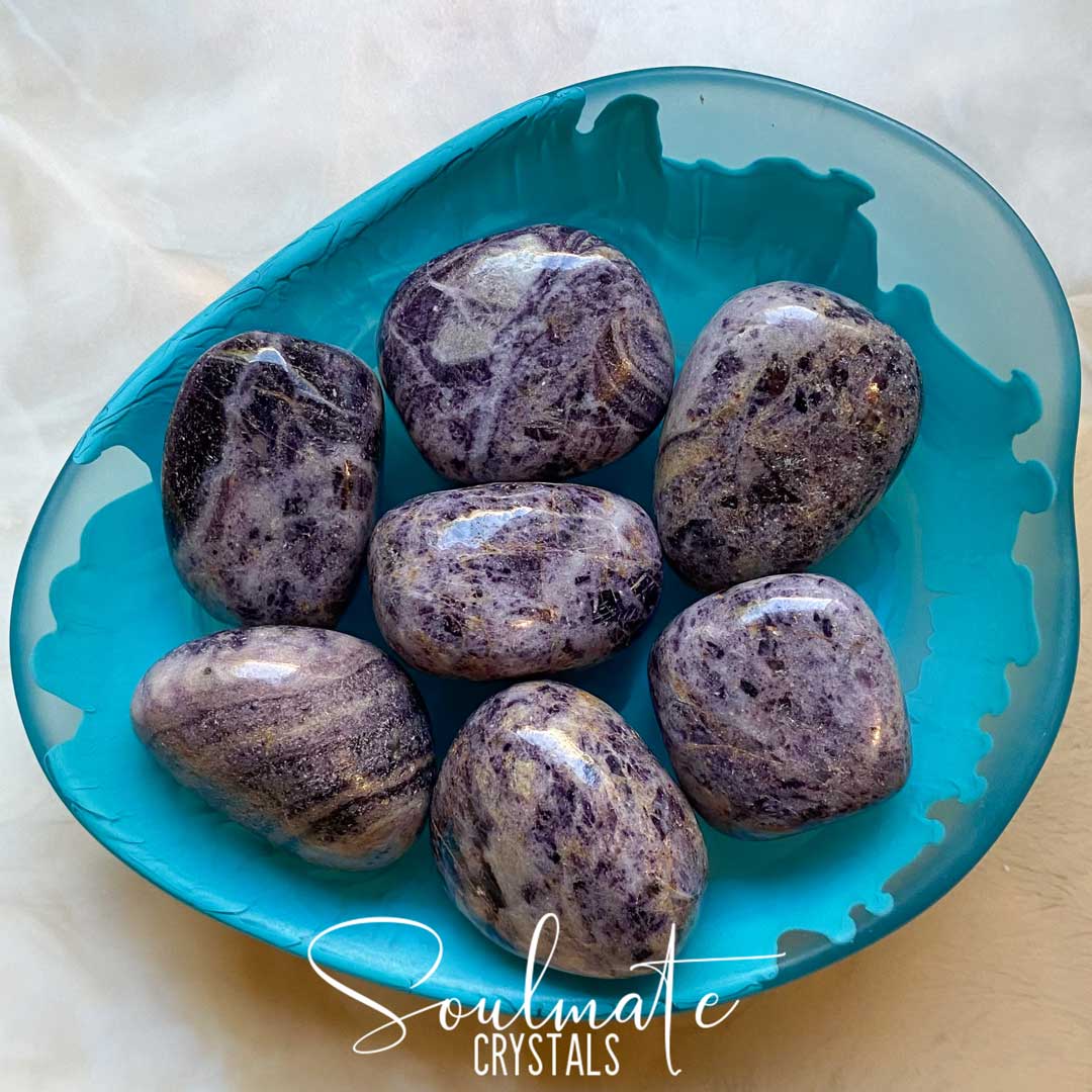 Soulmate Crystals Purple Flower Jasper Tumbled Stone, Lilac Purple Crystal for Fostering Serenity, Wholeness, Self-love, Nurturing, Protection, Grounding, Spiritual Awareness.