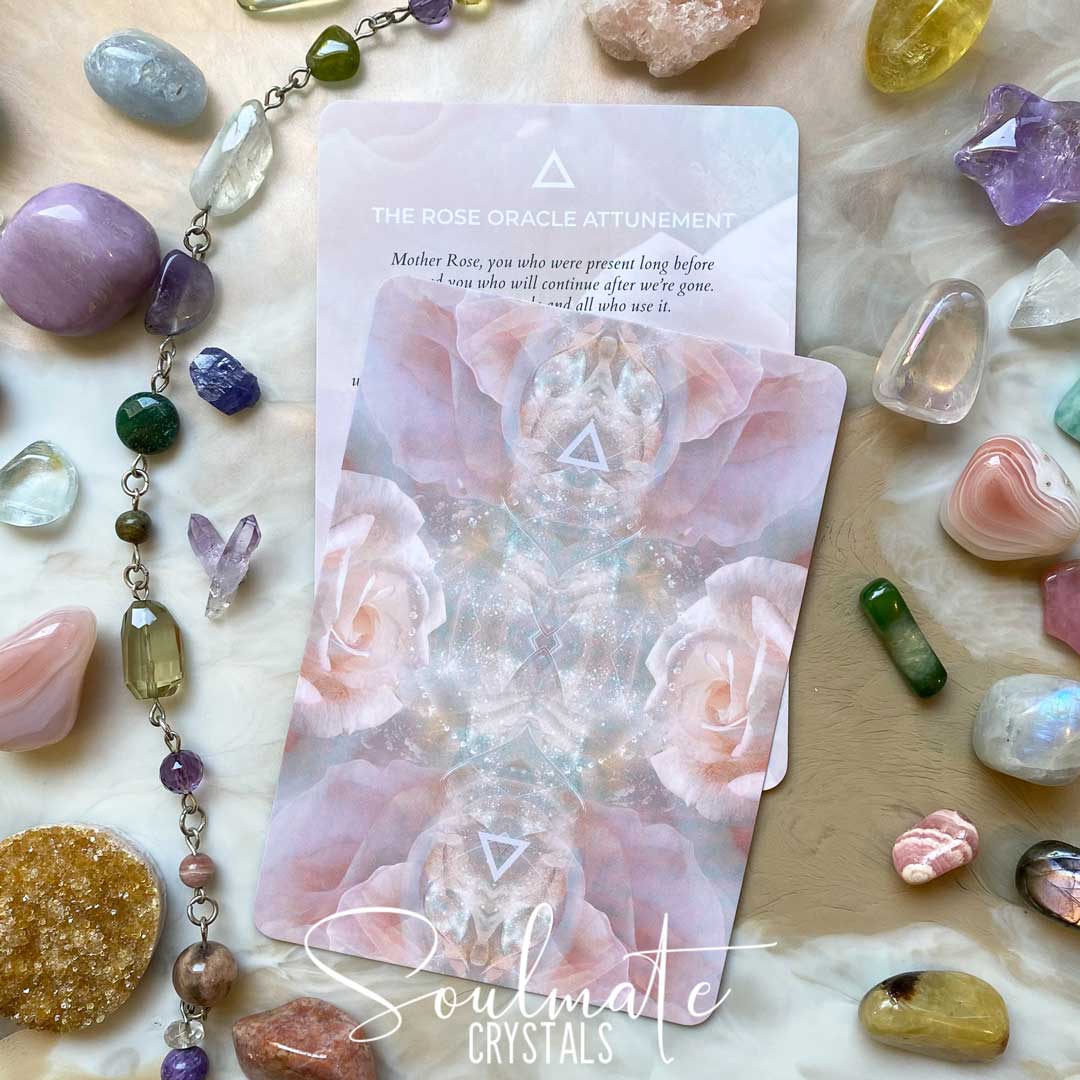 Soulmate Crystals The Rose Oracle Card Deck Rebecca Campbell, Pink Oracle Card Boxed Set of Cards for Divination