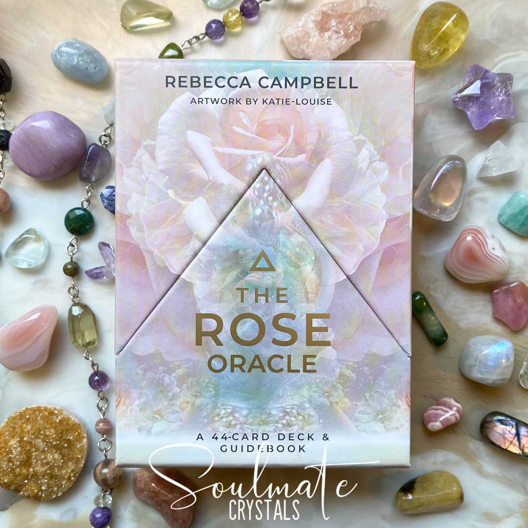 Soulmate Crystals The Rose Oracle Card Deck Rebecca Campbell, Pink Oracle Card Boxed Set of Cards for Divination