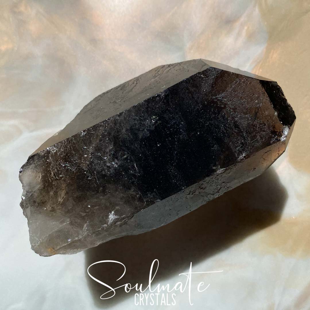 Soulmate Crystals Smoky Quartz Raw Point Natural Wand, Unpolished Smoky Quartz Crystal Point, Grounding, Size Jumbo