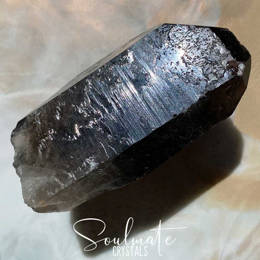 Soulmate Crystals Smoky Quartz Raw Point Natural Wand, Unpolished Smoky Quartz Crystal Point, Grounding, Size Jumbo