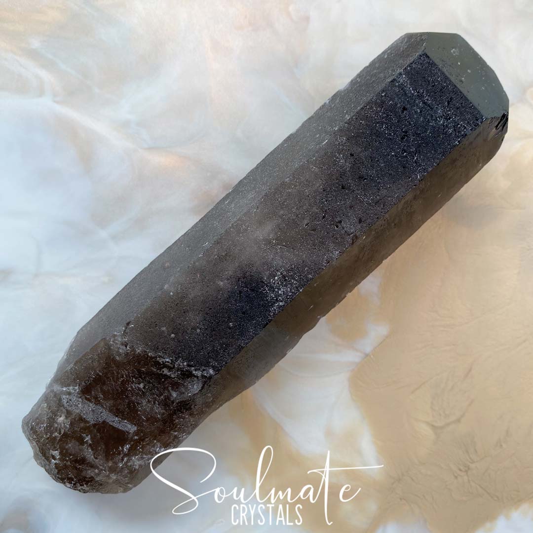 Soulmate Crystals Smoky Quartz Raw Point Natural Wand, Unpolished Smoky Quartz Crystal Point, Grounding, Size Jumbo