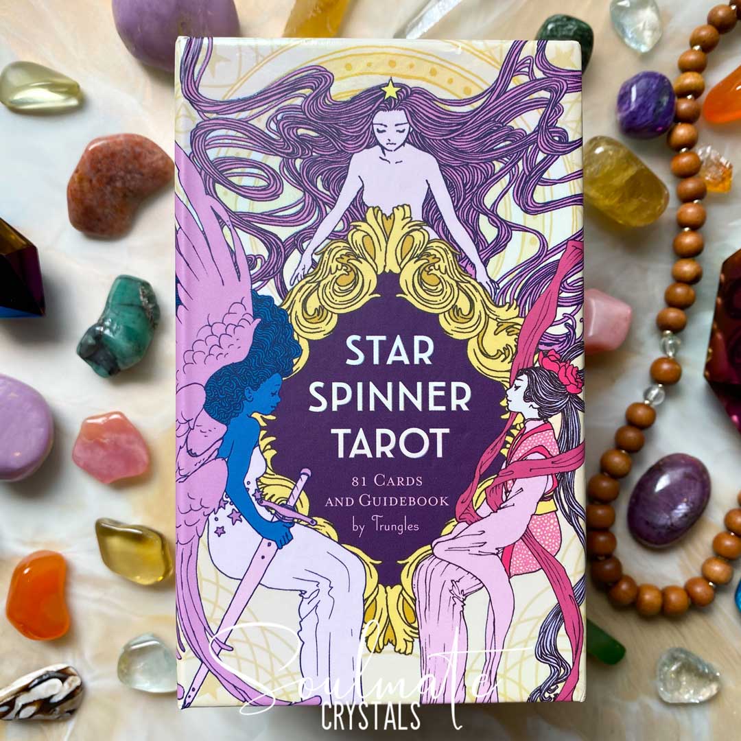 Soulmate Crystals Star Spinner Tarot Trungles, Boxed Tarot Card Set, 81 Cards and Guidebook for Divination