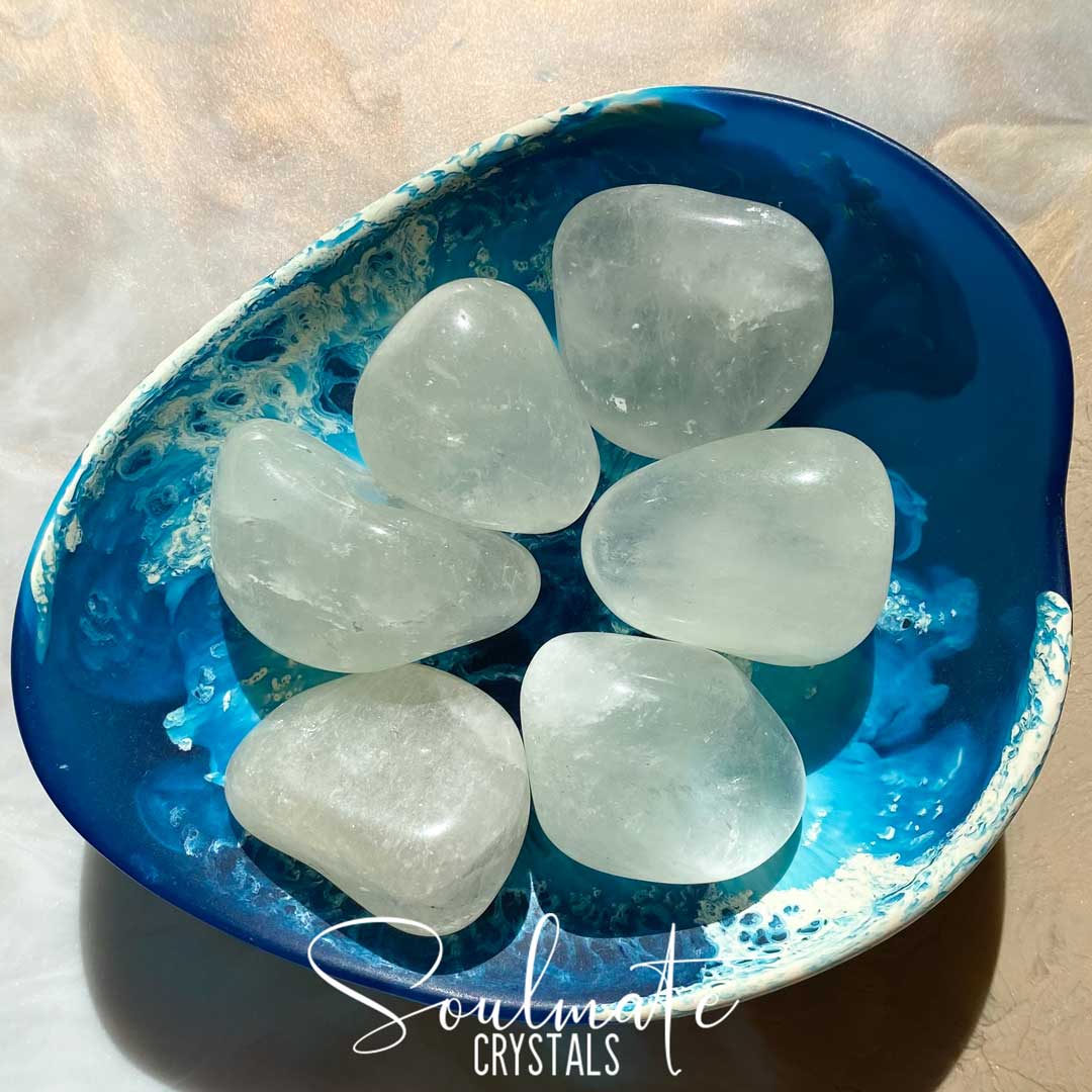 Soulmate Crystals Sulphur Quartz Tumbled Stone, Pale Yellow Crystal for Change, Personal Power, Transformation, Sulfur Quartz.