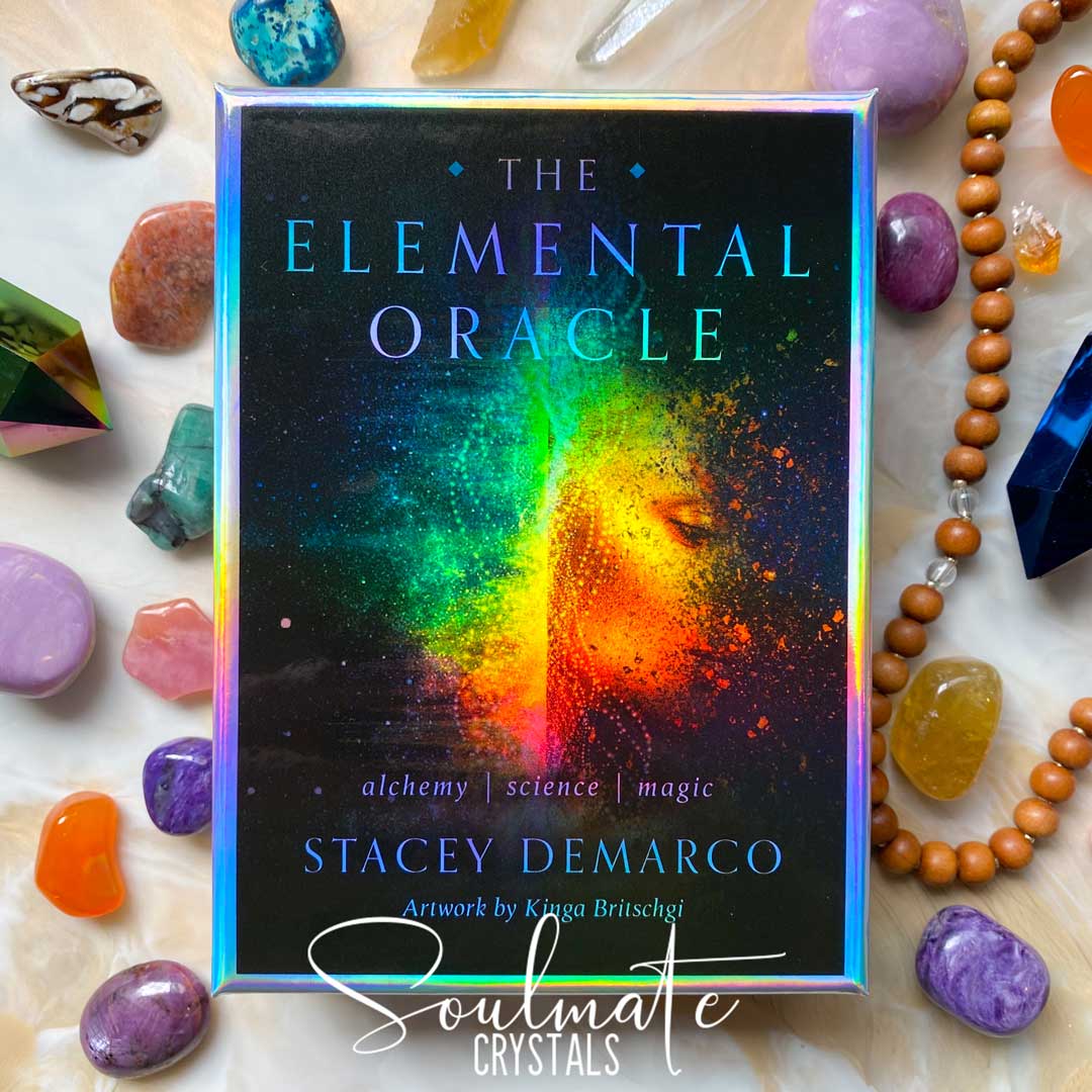 Soulmate Crystals The Elemental Oracle Card Deck Stacey Demarco, Boxed Set of Oracle Cards for Divination
